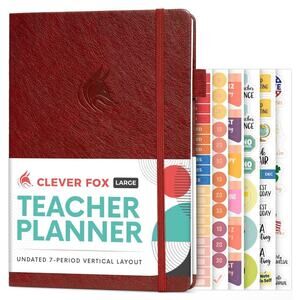 Clever Fox Teacher Planner School Calendars and Lesson 7X10 Sealed New